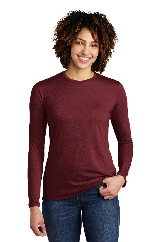 round collar t-shirts -Allmade Womens Long Sleeve Crewneck T-Shirt - Vino Red