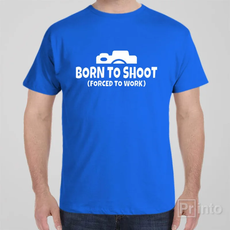 chunky block t-shirts -Born to shoot - T-shirt