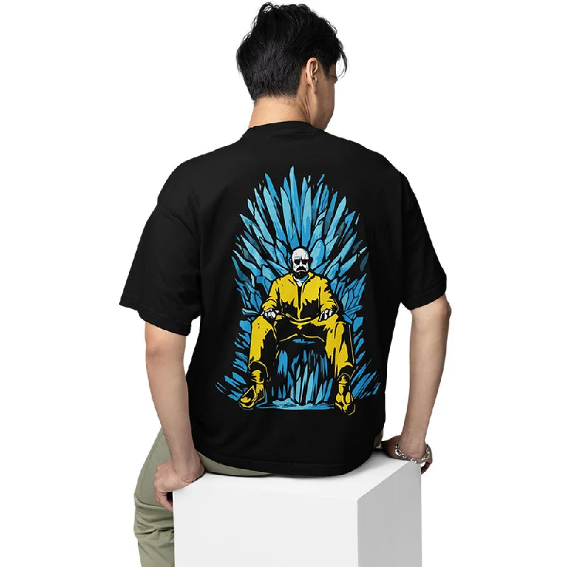 coral bold print t-shirts -Breaking Bad Oversized T shirt - The Blue Crystal Throne