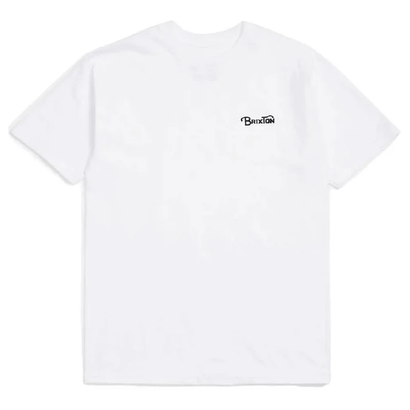 cropped logo t-shirts -Brixton Grade III Standard T-Shirt White