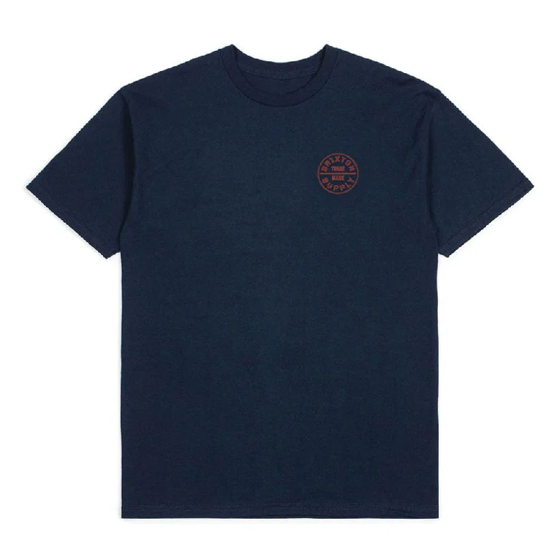 paprika bold t-shirts -Brixton Oath T-Shirt Blue Red