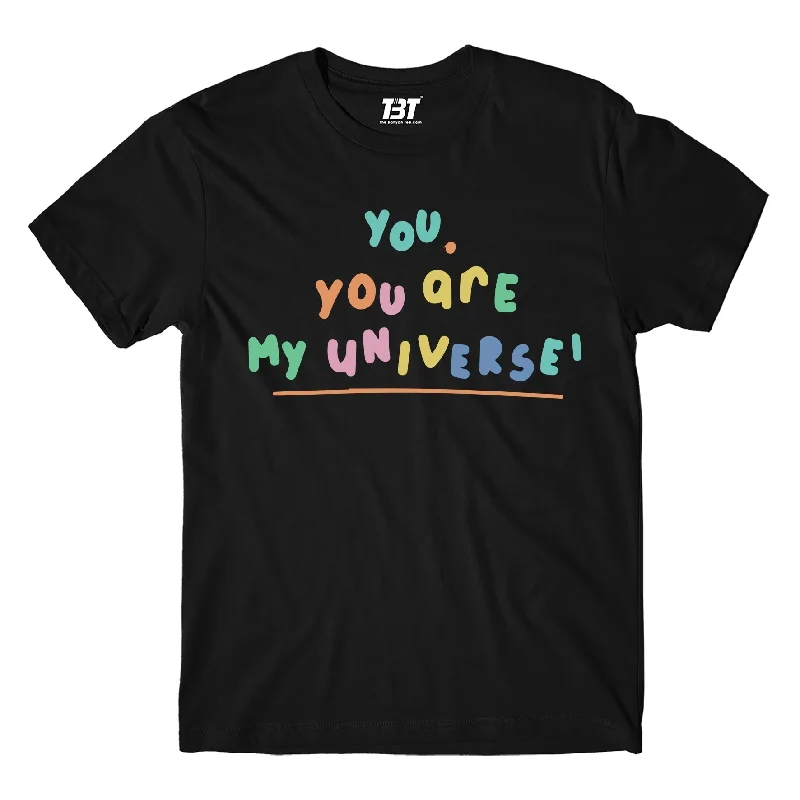 flame red t-shirts -BTS x Coldplay T shirt - My Universe