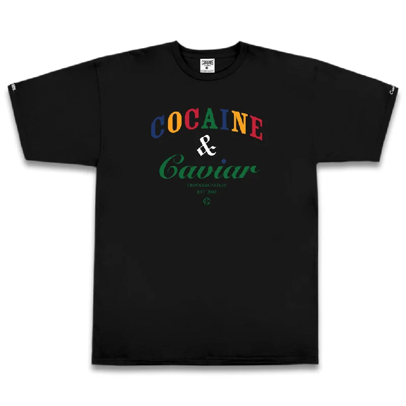 duo graphic t-shirts -Crooks & Castles Cocaine and Caviar T-shirt Black Multi