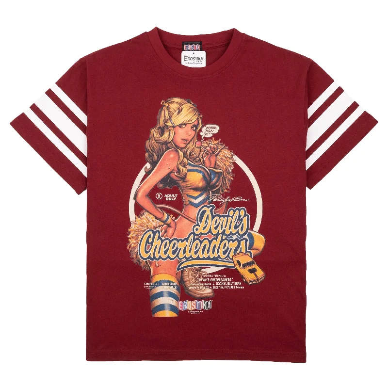 petite soft t-shirts -Devil's Cheerleaders T-Shirt - Burgundy