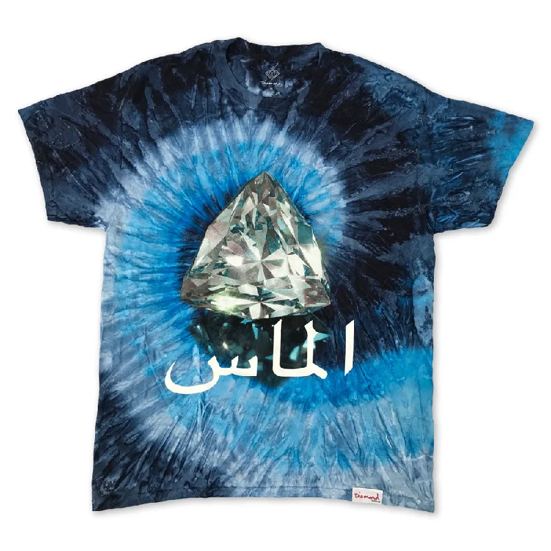 indigo bold t-shirts -Diamond Supply Co Arabic Diamond T-shirt Tie Dye Blue