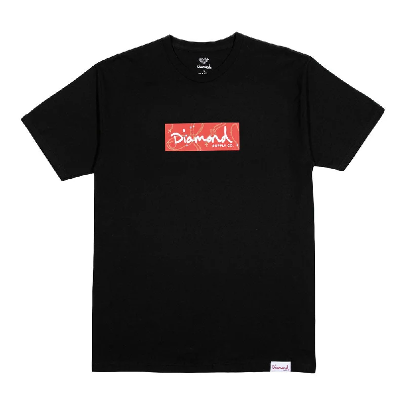 plus bold t-shirts -Diamond Supply Co Rosary Box Logo T-shirt Black