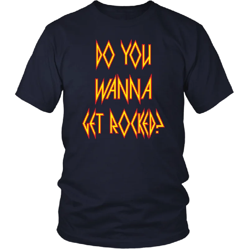 duo graphic t-shirts -DO YOU WANNA GET ROCKED? Def Leppard Unisex T-Shirt