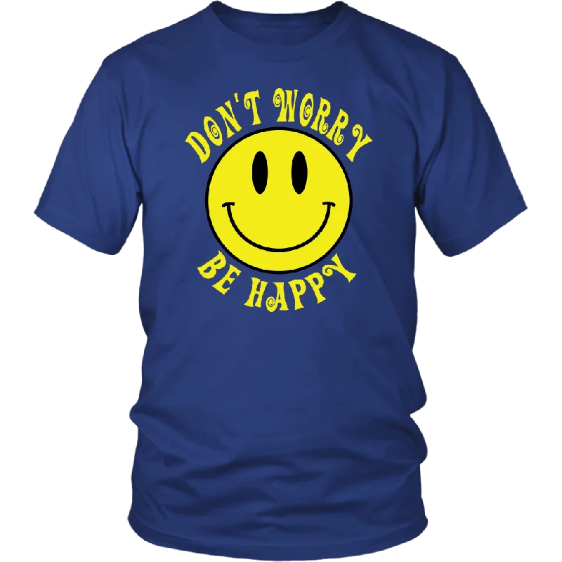 curvy graphic t-shirts -DON'T WORRY BE HAPPY Smile Face Unisex T-Shirt