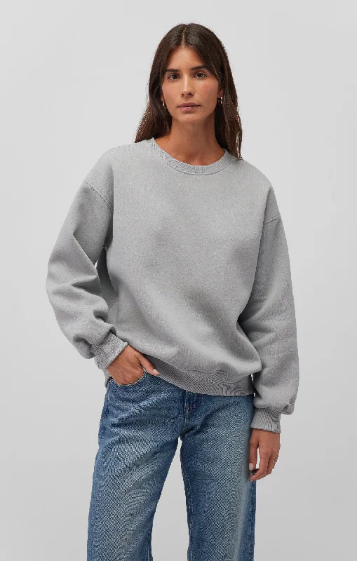 v-cut neck t-shirts -DROP SHOULDER SWEATSHIRT IN QUARRY