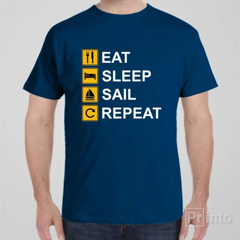 forest green t-shirts -Eat Sleep Sail Repeat - T-shirt