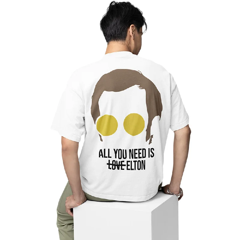 swing bold t-shirts -Elton John Oversized T shirt - All You Need Is Elton