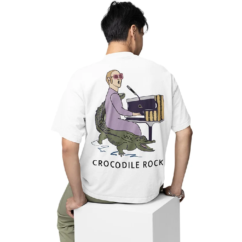 mesh bold t-shirts -Elton John Oversized T shirt - Crocodile Rock