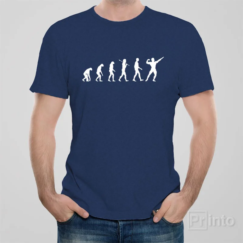 cyan workout t-shirts -Evolution of bodybuilder - T-shirt