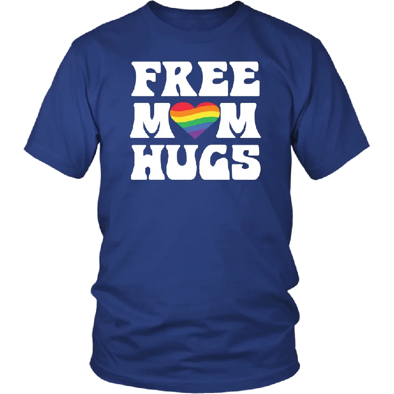 claret soft t-shirts -FREE MOM HUGS Pride LGBTQ Unisex Short Sleeve T-Shirt