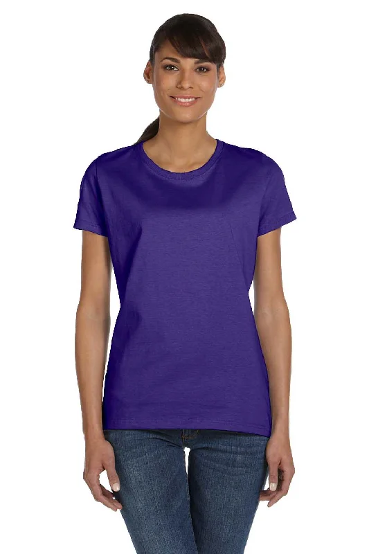 breezy fit t-shirts -Fruit Of The Loom Womens HD Jersey Short Sleeve Crewneck T-Shirt - Purple - Closeout