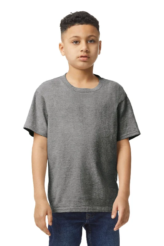 chevron stripe t-shirts -Gildan Youth Softstyle Short Sleeve Crewneck T-Shirt - Heather Graphite Grey