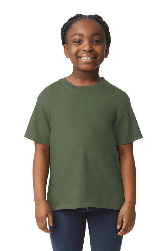 oatmeal comfy t-shirts -Gildan Youth Softstyle Short Sleeve Crewneck T-Shirt - Military Green