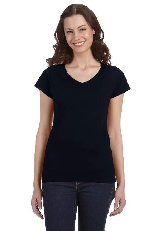 sage green t-shirts -Gildan Womens Softstyle Short Sleeve V-Neck T-Shirt - Black