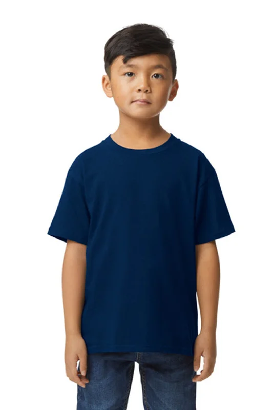 bold retro t-shirts -Gildan Youth Softstyle Short Sleeve Crewneck T-Shirt - Navy Blue