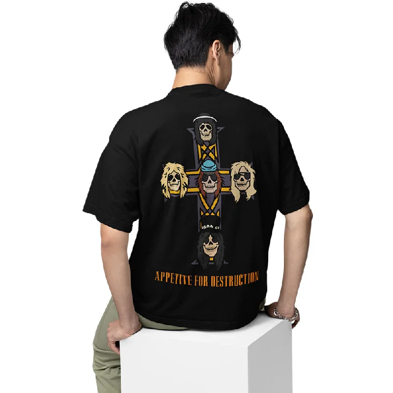 slim soft t-shirts -Guns N' Roses Oversized T shirt - Appetite For Destruction