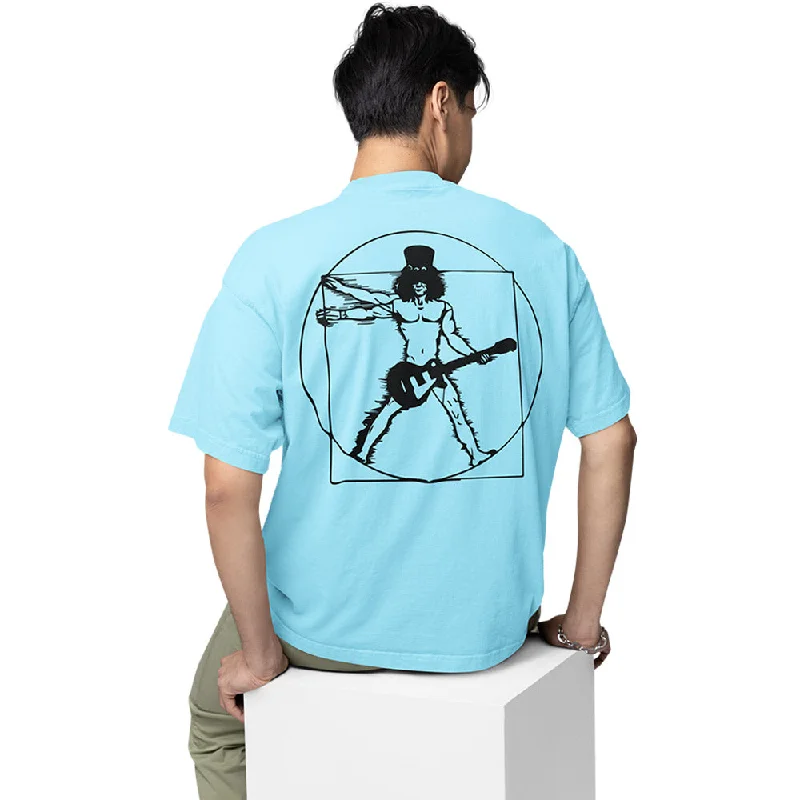 solid block t-shirts -Guns N' Roses Oversized T shirt - The Vitruvian Guitar Man - Slash