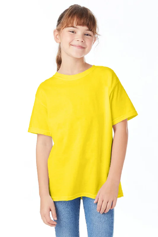 curry spice t-shirts -Hanes Youth ComfortSoft Short Sleeve Crewneck T-Shirt - Athletic Yellow