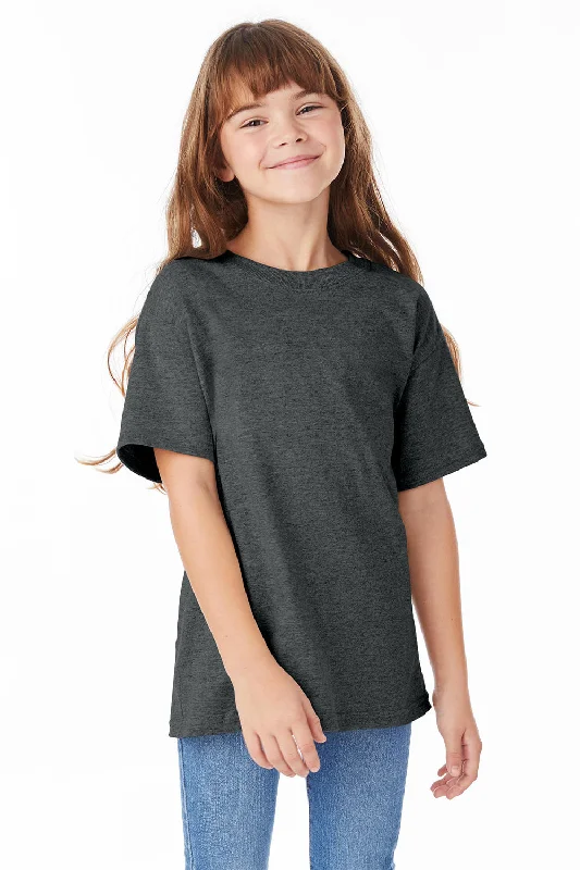 duo soft t-shirts -Hanes Youth ComfortSoft Short Sleeve Crewneck T-Shirt - Heather Charcoal Grey