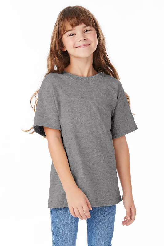 ocean blue t-shirts -Hanes Youth ComfortSoft Short Sleeve Crewneck T-Shirt - Oxford Grey