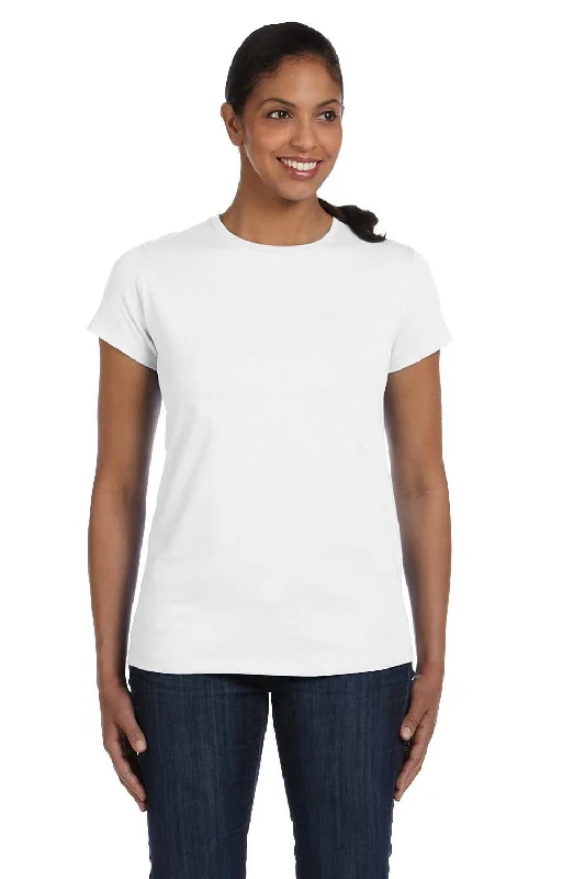 breathable mesh t-shirts -Hanes Womens ComfortSoft Short Sleeve Crewneck T-Shirt - White - Closeout