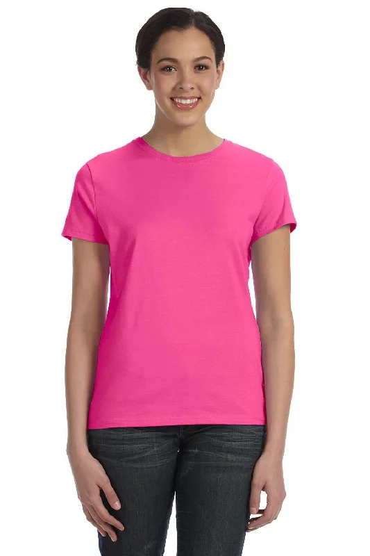 blush pink t-shirts -Hanes Womens Nano-T Short Sleeve Crewneck T-Shirt - Wow Pink - Closeout