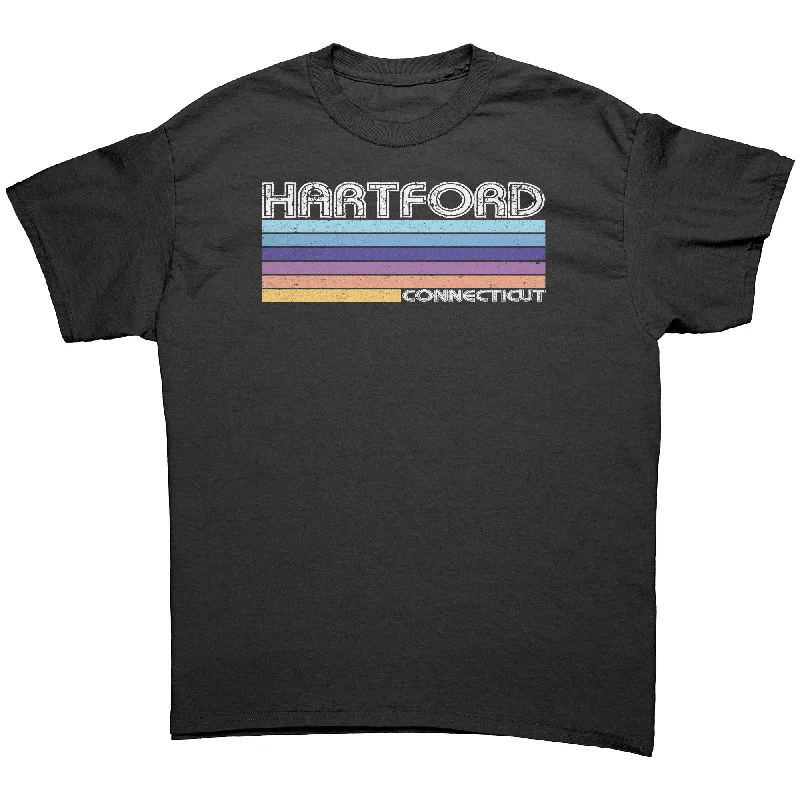 fitted cut t-shirts -HARTFORD, CONNECTICUT Retro 70’s 80’s Look Unisex T-SHIRT