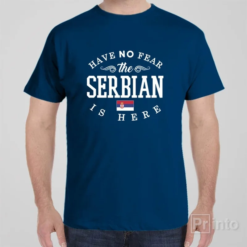 monochrome t-shirts -Have no fear, The Serbian is here - T-shirt