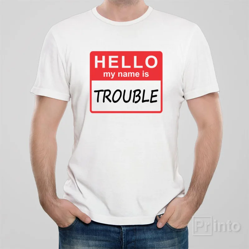 gradient wash t-shirts -HELLO - My name is trouble