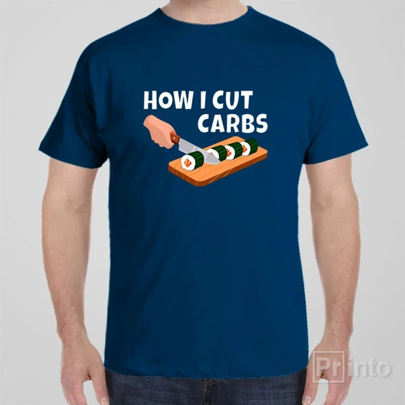 ocean blue t-shirts -How I cut carbs (sushi) - T-shirt