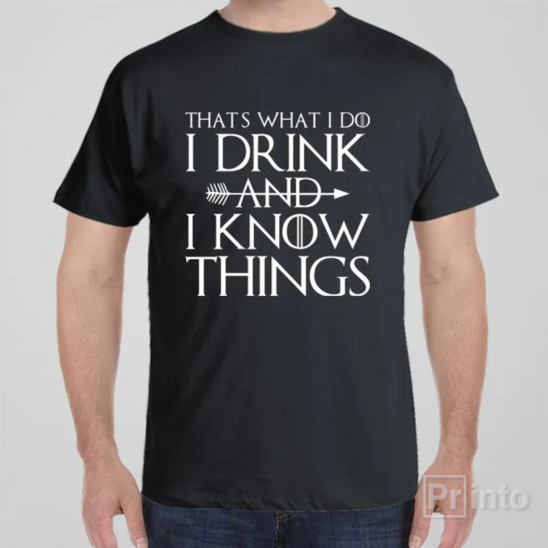 keyhole neck t-shirts -I drink and I know things - T-shirt