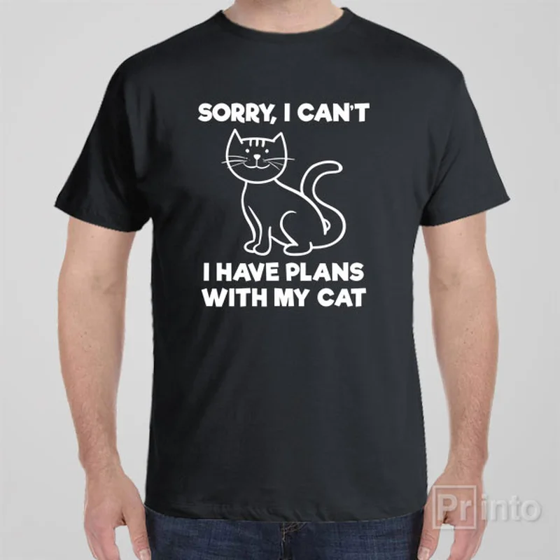 gathered cuff t-shirts -I have plans with my cat - T-shirt