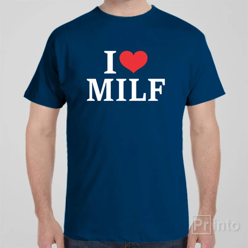 burgundy comfy t-shirts -I love MILF - T-shirt