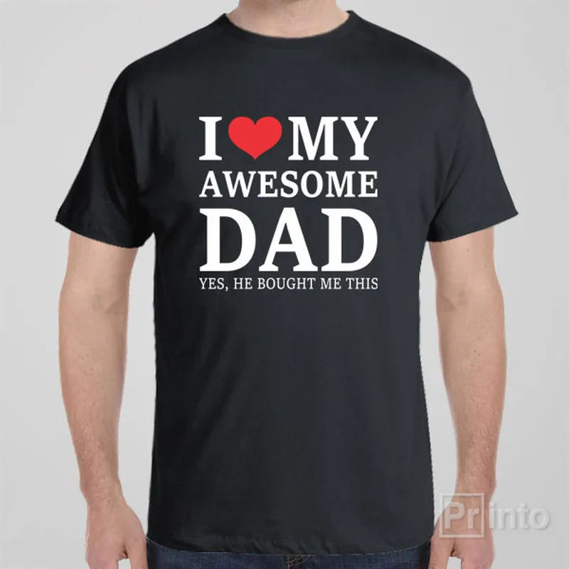 maroon deep v-neck t-shirts -I love my awesome dad - T-shirt