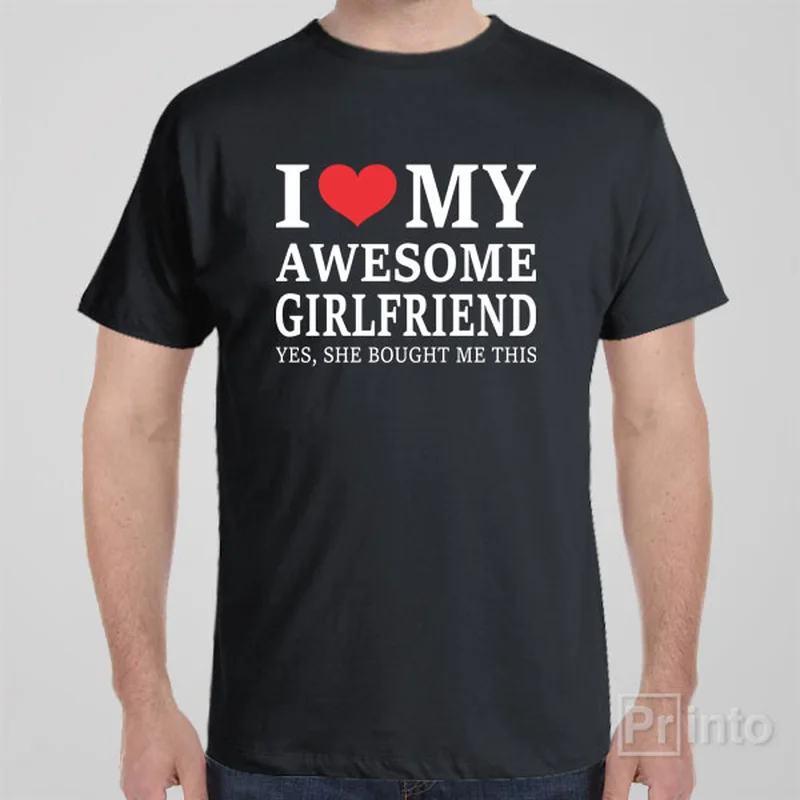 violet bold t-shirts -I love my awesome girlfriend - T-shirt