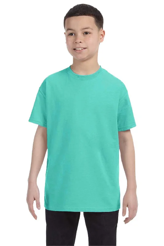 gunmetal print t-shirts -Jerzees Youth Dri-Power Moisture Wicking Short Sleeve Crewneck T-Shirt - Cool Mint Green