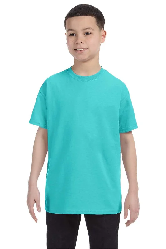 umber tie-dye t-shirts -Jerzees Youth Dri-Power Moisture Wicking Short Sleeve Crewneck T-Shirt - Scuba Blue