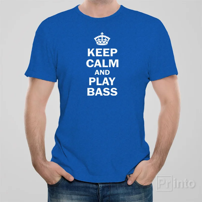 puff soft t-shirts -Keep calm and play bass T-shirt