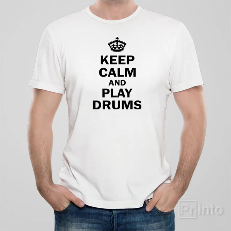 lime athletic t-shirts -Keep calm and play drums - T-shirt