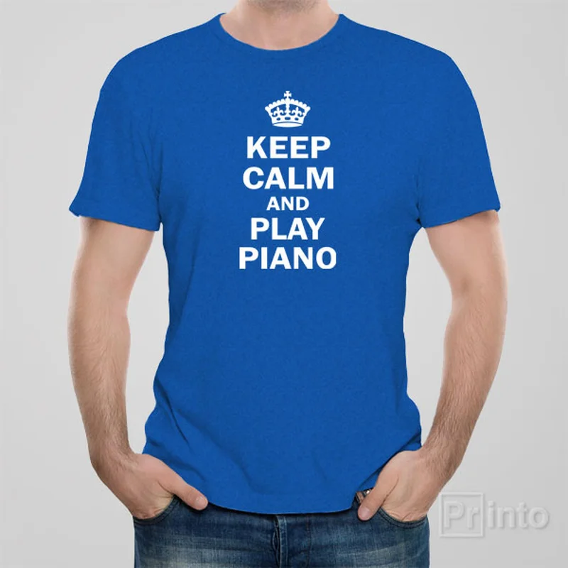 vented gym t-shirts -Keep calm and play piano - T-shirt