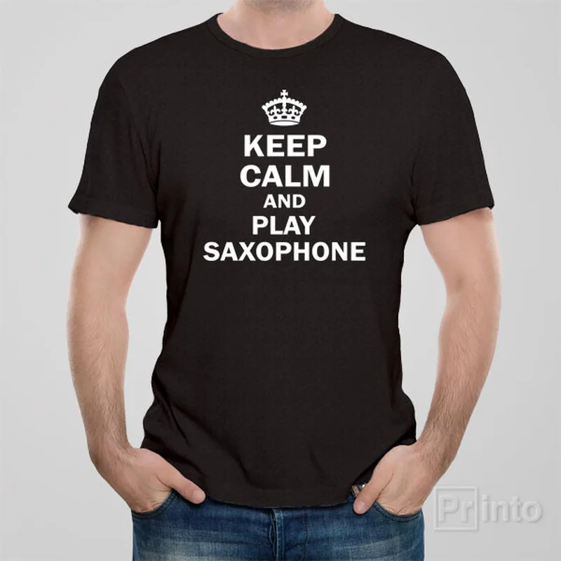 pistachio t-shirts -Keep calm and play saxophone