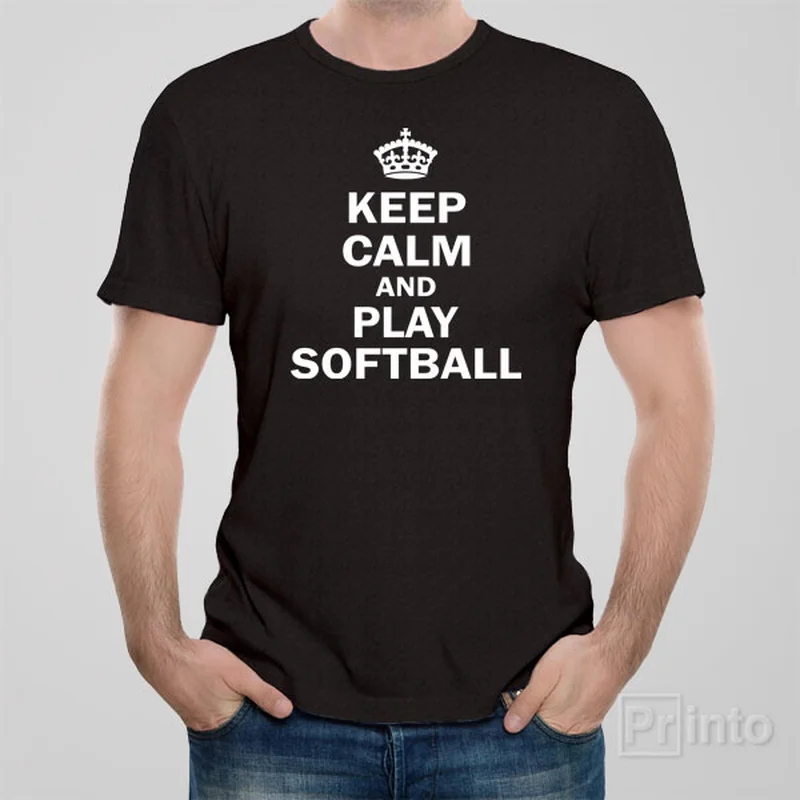 purl bold t-shirts -Keep calm and play softball - T-shirt