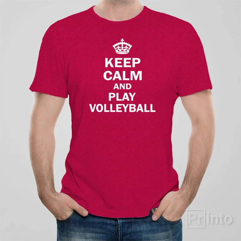 magenta bold t-shirts -Keep calm and play volleyball - T-shirt