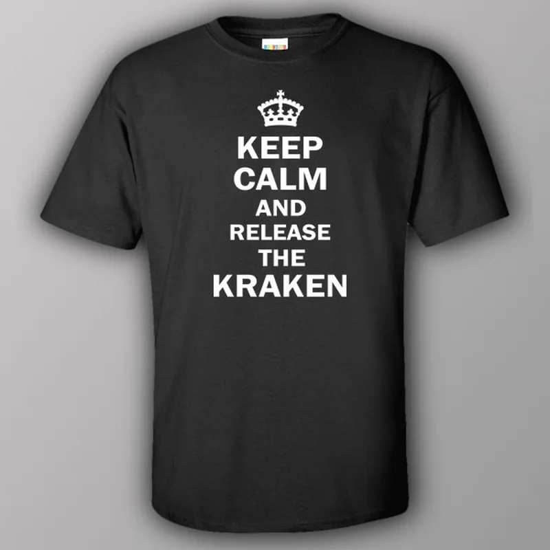 coral bold print t-shirts -Keep calm and release the Kraken - T-shirt