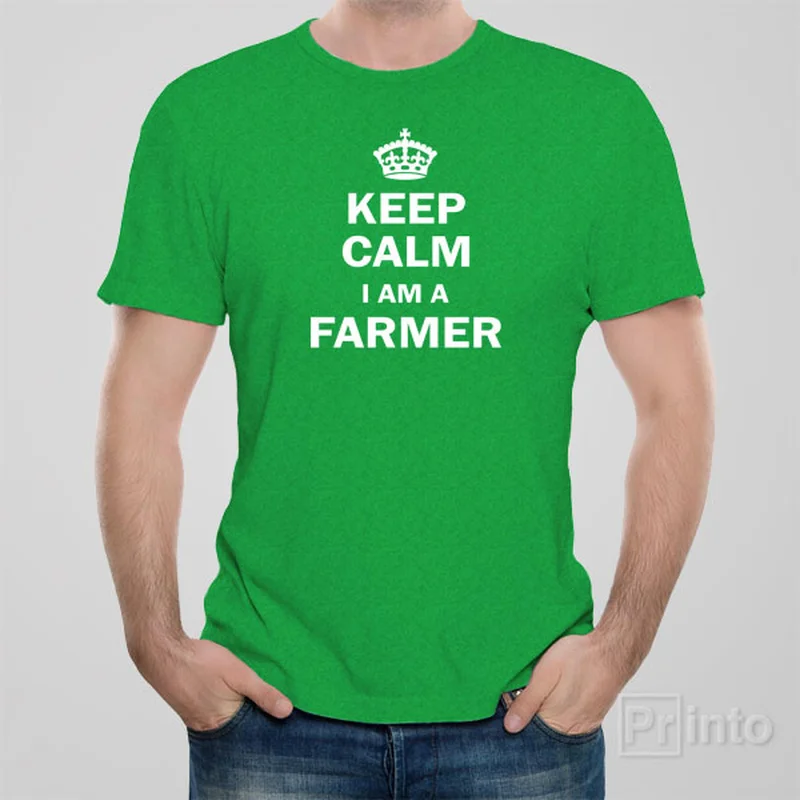 sky blue t-shirts -Keep calm I am a farmer - T-shirt