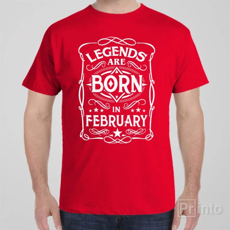 loose flow t-shirts -Legends are born in February - T-shirt